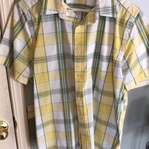 Old Navy short sleeve yellow and white button down
